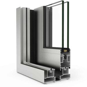A 4700 Sliding Window frame with a glass panel.