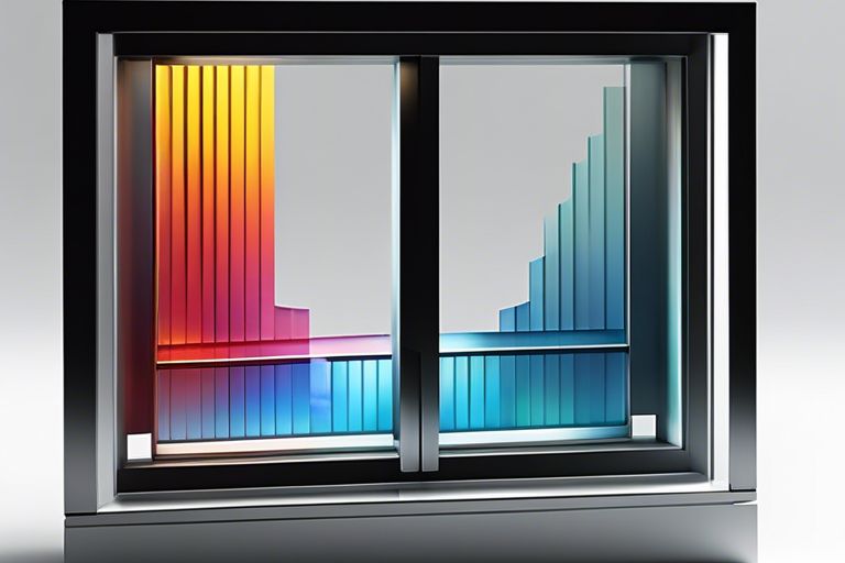 A window with a rainbow colored light in it.